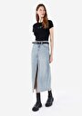 thumb-Afficher les détails de T-shirt À Manches Courtes Noir Slim Fit Imprimé Femme