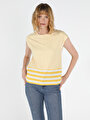 thumb-Afficher les détails de T-shirt À Manches Courtes Jaune Regular Fit  Femme