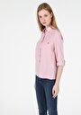 thumb-Afficher les détails de Chemise À Manches Longues Rose Regular Fit   Femme