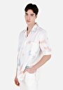 thumb-Afficher les détails de Chemise À Manches Courtes Beige  Oversize Fit Homme