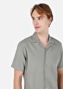 thumb-Afficher les détails de Chemise À Manches Courtes Kaki  Regular Fit Homme