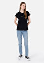 thumb-Afficher les détails de T-shirt À Manches Courtes Noir Regular Fit Imprimé Femme