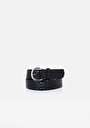 thumb-Afficher les détails de Ceinture Noir Modern Fit Femme