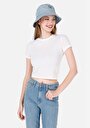thumb-Afficher les détails de T-shirt À Manches Courtes Blanc Slim Fit Droit Femme