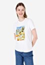 thumb-Afficher les détails de T-shirt À Manches Courtes Blanc Regular Fit Imprimé Femme