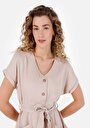 thumb-Afficher les détails de Robe Beige Regular Fit    Femme