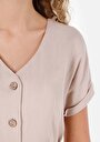 thumb-Afficher les détails de Robe Beige Regular Fit    Femme