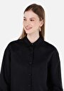 thumb-Afficher les détails de Chemise À Manches Longues Noir Relaxed Fit Droit Uni Femme