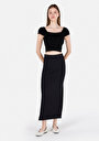 thumb-Afficher les détails de T-shirt À Manches Courtes Noir Slim Fit Droit Femme
