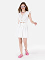 thumb-Afficher les détails de Jupe Blanc Regular Fit Jakarli Verrouillage Mini Femme