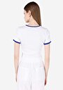 thumb-Afficher les détails de T-shirt À Manches Courtes Blanc Slim Fit Imprimé Femme