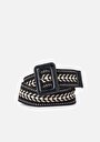 thumb-Afficher les détails de Ceinture Noir Modern Fit Femme