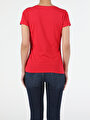 thumb-Afficher les détails de T-shirt À Manches Courtes Rouge Slim Fit  Femme