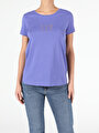 thumb-Afficher les détails de T-shirt À Manches Courtes Violet Slim Fit  Femme