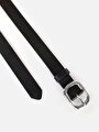 thumb-Afficher les détails de Ceinture Noir Modern Fit Femme