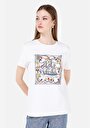thumb-Afficher les détails de T-shirt À Manches Courtes Blanc Regular Fit Imprimé Femme