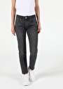 thumb-Afficher les détails de 892 Alina Pantalon Bleu Tapered Leg  En  Slim Boyfriend Fit Femme