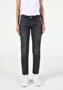 thumb-Afficher les détails de 892 Alina Pantalon Bleu Tapered Leg  En  Slim Boyfriend Fit Femme