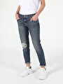 thumb-Afficher les détails de 893 Julia Pantalon Denim Tapered Leg  En  Boyfriend Fit Femme