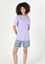 thumb-Afficher les détails de T-shirt À Manches Courtes Violet Comfort Fit  Femme