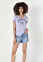 thumb-Afficher les détails de T-shirt À Manches Courtes Violet Regular Fit  Femme