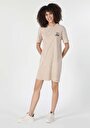 thumb-Afficher les détails de Robe Beige Regular Fit    Femme