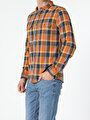 thumb-Afficher les détails de Chemise À Manches Longues Marron Slim Fit   Homme