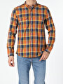 thumb-Afficher les détails de Chemise À Manches Longues Marron Slim Fit   Homme