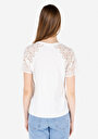 thumb-Afficher les détails de T-shirt À Manches Courtes Blanc Regular Fit Droit Femme