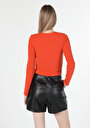 thumb-Afficher les détails de T-shirt À Manches Longues Orange Slim Fit  Femme