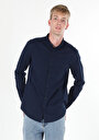thumb-Afficher les détails de Chemise À Manches Longues Bleu Slim Fit   Homme