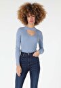 thumb-Afficher les détails de Pull Bleu Slim Fit   Femme