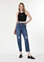 thumb-Afficher les détails de 891 Maya Pantalon Bleu Tapered Leg  En  Slim Fit Femme