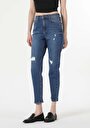 thumb-Afficher les détails de 891 Maya Pantalon Bleu Tapered Leg  En  Slim Fit Femme