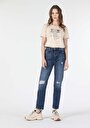 thumb-Afficher les détails de 893 Julia Pantalon Marine Tapered Leg  En  Boyfriend Fit Femme