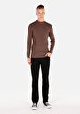 thumb-Afficher les détails de Pull Marron Slim Fit Manches Longues  Homme