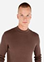 thumb-Afficher les détails de Pull Marron Slim Fit Manches Longues  Homme