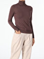 thumb-Afficher les détails de Pull Marron Slim Fit   Femme