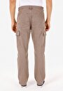 thumb-Afficher les détails de Pantalon Beige Straight Leg Medium Rise En Sergé Comfort Fit Homme
