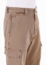 thumb-Afficher les détails de Pantalon Beige Straight Leg Medium Rise En Sergé Comfort Fit Homme
