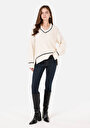 thumb-Afficher les détails de Pull Ecru Comfort Fit Manches Longues  Femme