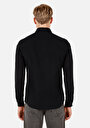 thumb-Afficher les détails de Chemise À Manches Longues Noir Slim Fit Droit Sergé Homme