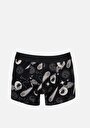 thumb-Afficher les détails de Sous-vêtements Noir Modern Fit Imprimé Homme