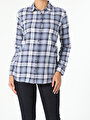 thumb-Afficher les détails de Chemise À Manches Longues Bleu Regular Fit   Femme
