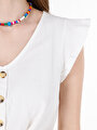 thumb-Afficher les détails de T-shirt À Manches Courtes Blanc Regular Fit Droit Femme