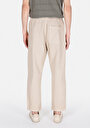 thumb-Afficher les détails de Pantalon Beige Loose Leg Medium Rise En Gabardine Relaxed Fit Homme