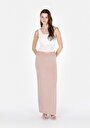 thumb-Afficher les détails de Jupe Beige Slim Fit Droit Plongée Mdi Femme