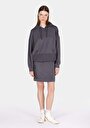 thumb-Afficher les détails de Jupe Anthracite Slim Fit Droit Plongée Mini Femme