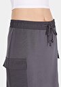 thumb-Afficher les détails de Jupe Anthracite Slim Fit Droit Plongée Mini Femme