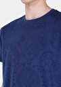 thumb-Afficher les détails de T-shirt À Manches Courtes Bleu Regular Fit Imprimé Homme
